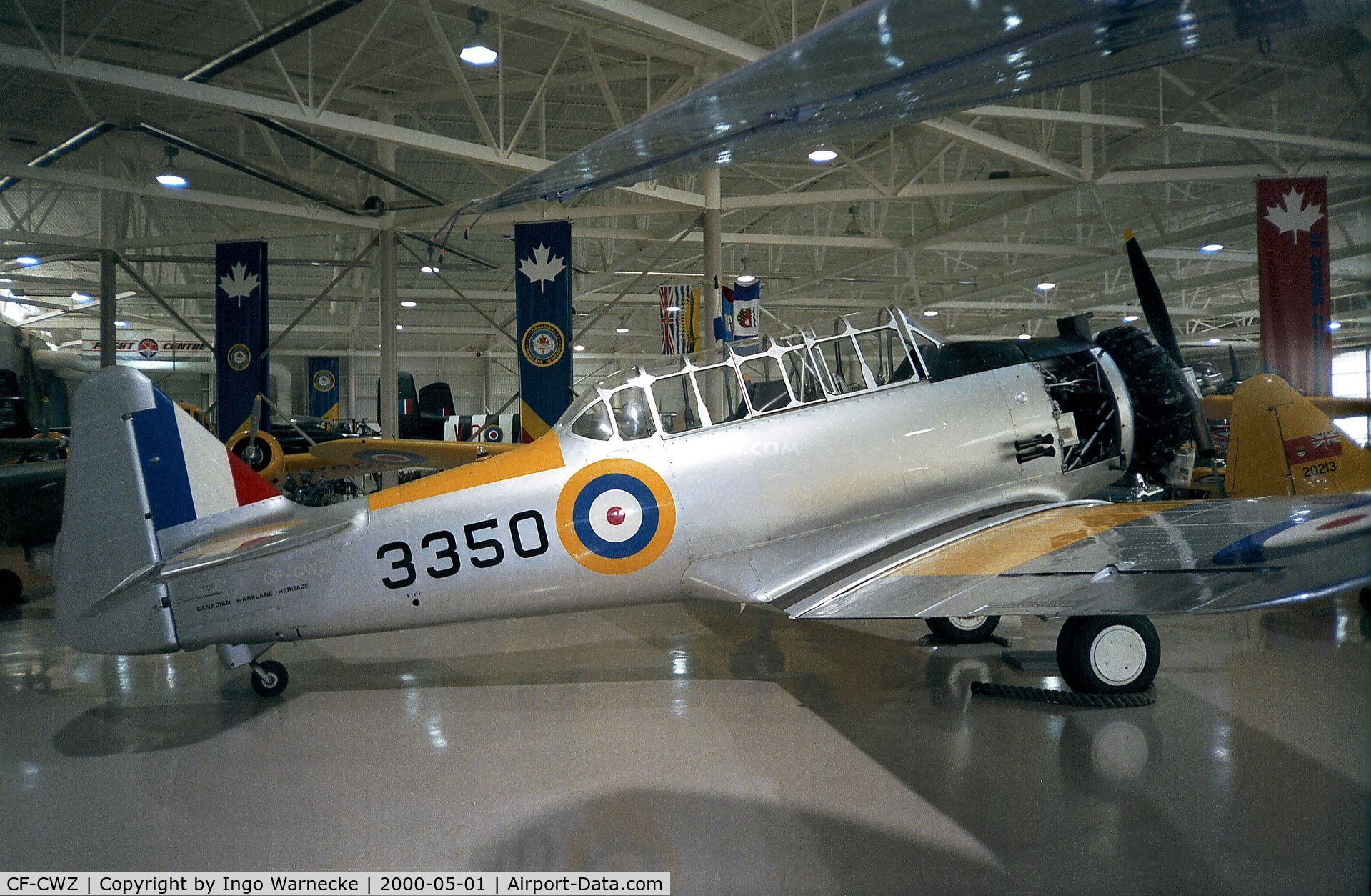 CF-CWZ, 1939 North American NA-64 Yale C/N 64-2206, North American NA-64 Yale at the Canadian Warplane Heritage Museum, Hamilton Ontario
