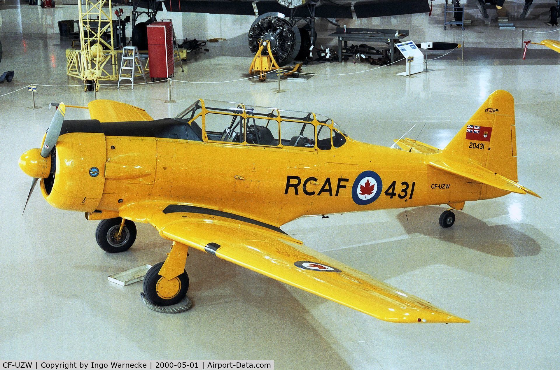 CF-UZW, Canadian Car & Foundry T-6 Harvard Mk.4 C/N CCF4-222, North American (Canadian Car & Foundry) T-6 Harvard IV at the Canadian Warplane Heritage Museum, Hamilton Ontario