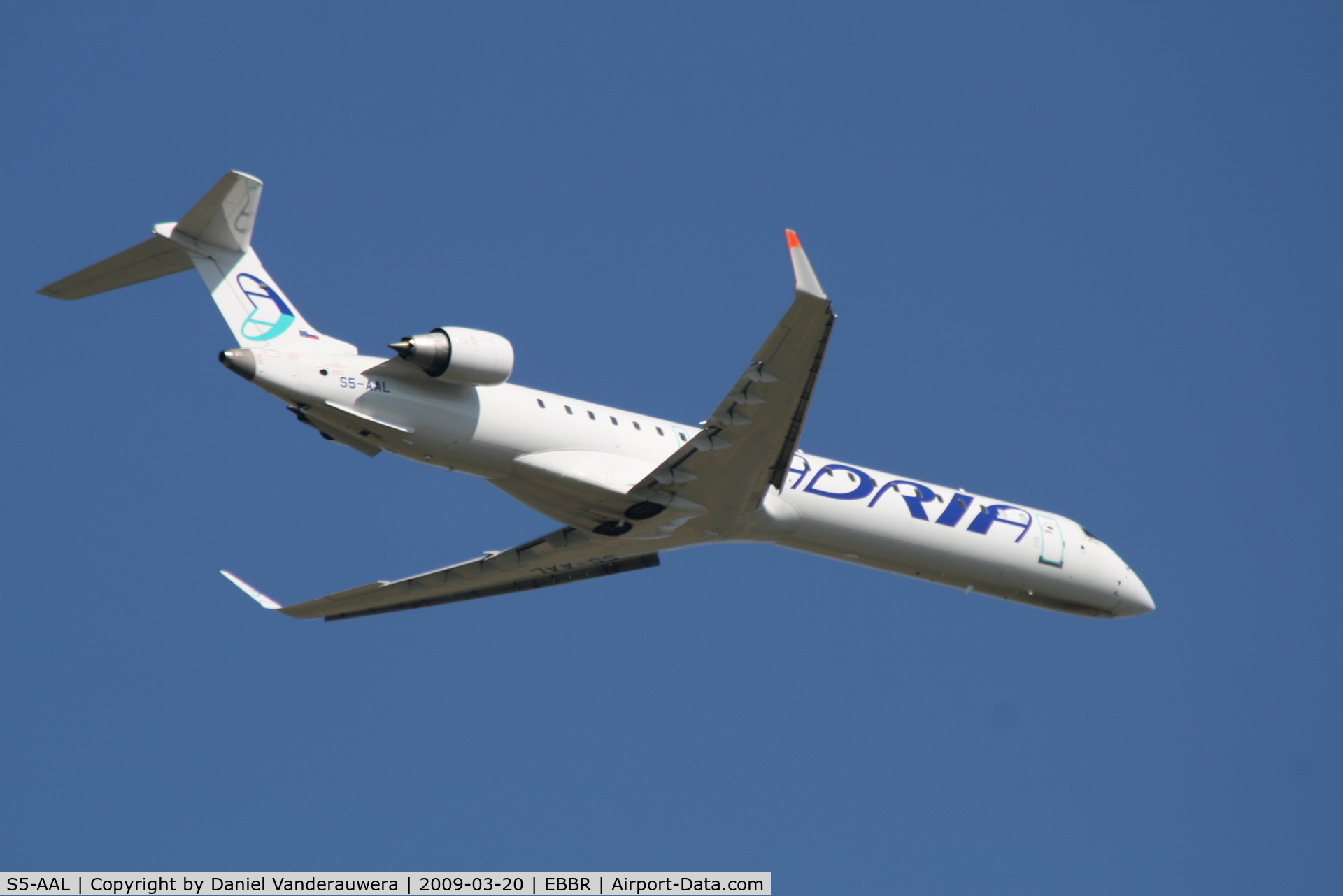 S5-AAL, 2007 Bombardier CRJ-900LR (CL-600-2D24) C/N 15129, Flight JP3244 is taking off from RWY 07R
