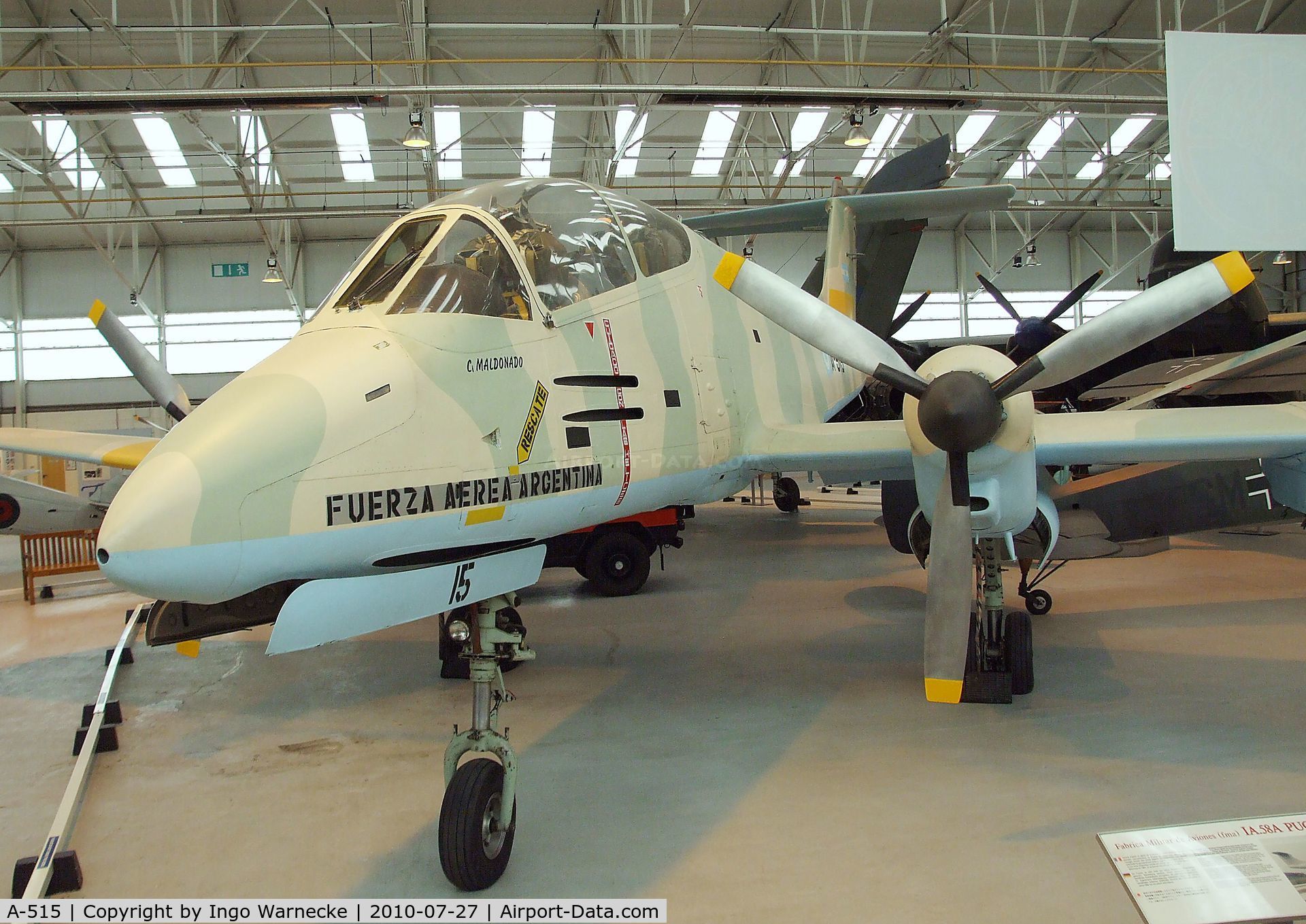 A-515, FMA IA-58A Pucará C/N 018, FMA IA-58A Pucara at the RAF Museum, Cosford