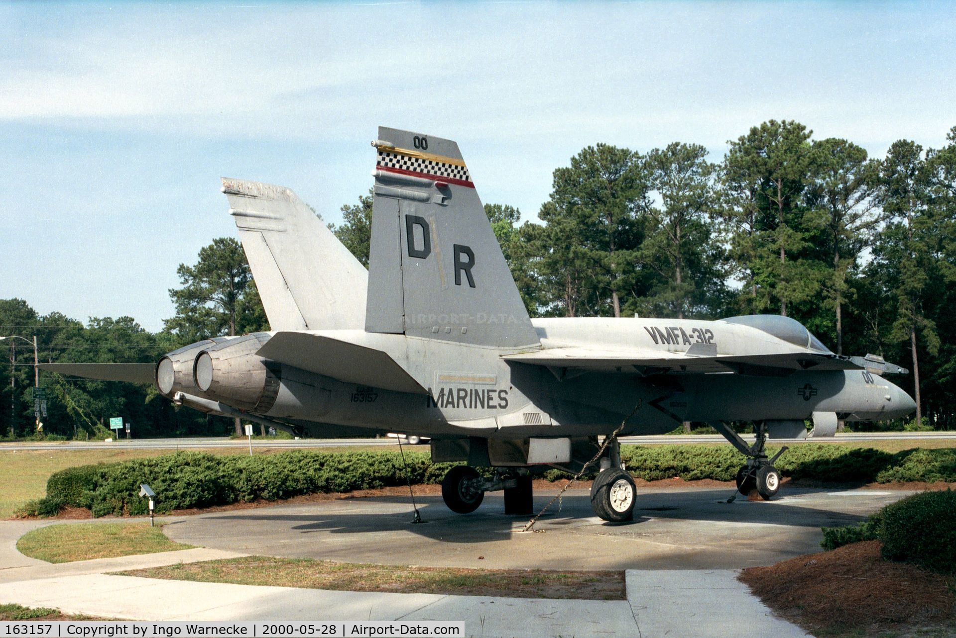 163157, McDonnell Douglas F/A-18A Hornet C/N 0586/A493, McDonnell Douglas F/A-18A Hornet at the Gate of MCAS Beaufort SC