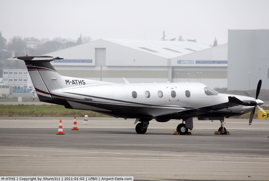 M-ATHS, 2009 Pilatus PC-12/47E C/N 1196, Parked at the General Aviation area...