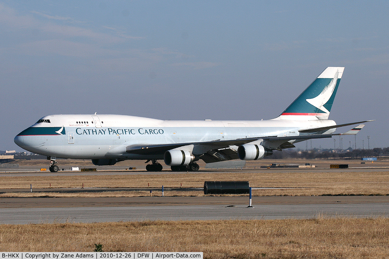 B-HKX, 1997 Boeing 747-412 C/N 26557, Cathay Pacific Lines 747 freighter at DFW Airport