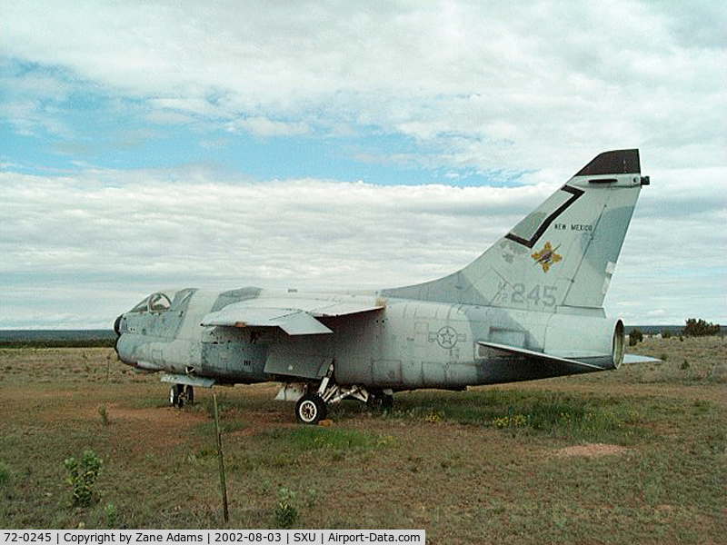72-0245, 1972 LTV A-7D Corsair II C/N D-367, This aircraft is reported to be one of possibly two formerly displayed at Kirtland AFB. The other ID is 72-0177. There seems to be some confusion as the the real ID of this aircraft. It is clearly marked 72-245