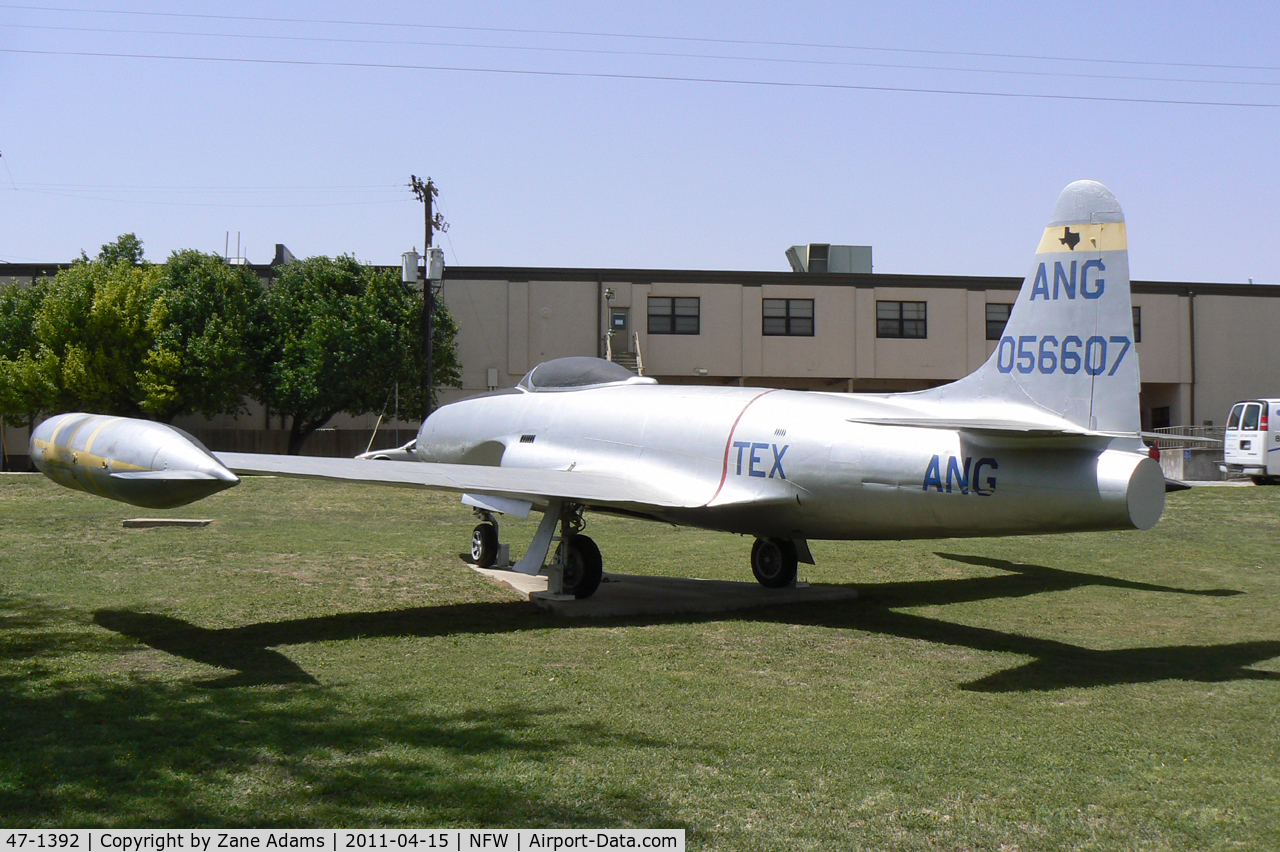 47-1392, Lockheed P-80C Shooting Star C/N 080-2078, On static display at NAS Fort Worth.