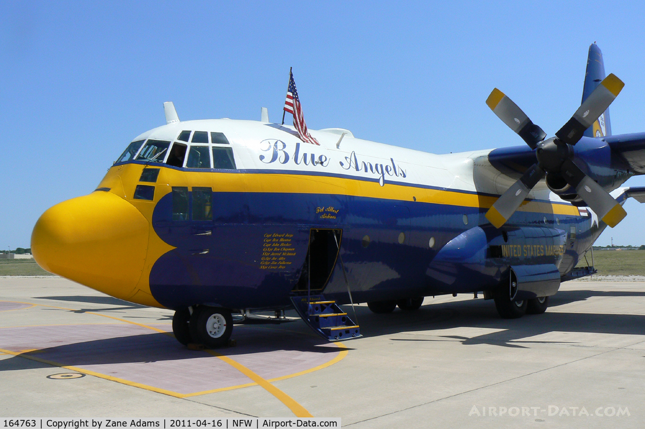 164763, 1992 Lockheed C-130T Hercules C/N 382-5258, At the 2011 Air Power Expo - NAS Fort Worth
Warbird Radio media ride photos.

fat Albert Airlines awaiting departure for a 9 minute flight to FUN!