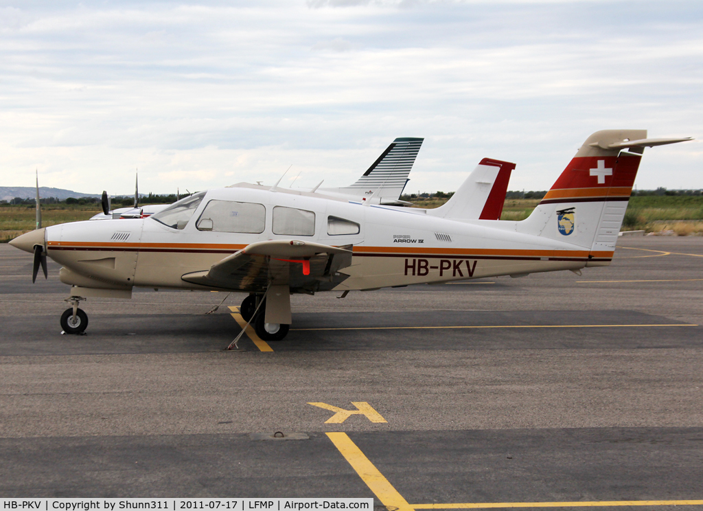 HB-PKV, 1983 Piper PA-28RT-201T Turbo Arrow IV C/N 28R-8331039, Parked...