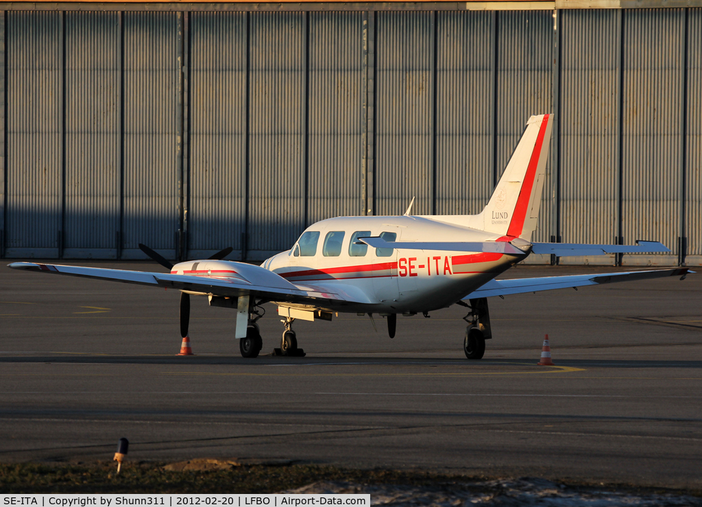 SE-ITA, 1980 Piper PA-31 C/N 31-8012028, Parked at the General Aviation...