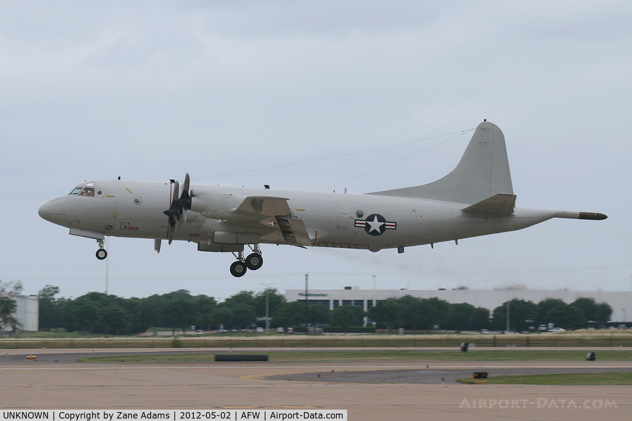 UNKNOWN, Lockheed P-3 Orion C/N unknown, Unmarked P-3 doing touch and goes at Alliance Airport - Fort Worth, TX