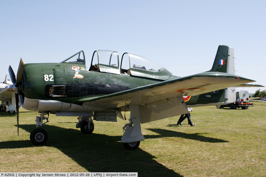 F-AZKG, 1951 North American T-28A Fennec C/N 174-111, visitor at the annual airshow at LFFQ