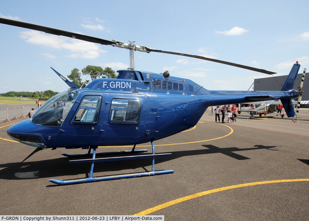 F-GRDN, Bell 206B JetRanger II C/N 1172, Static display during LFBY Open Day 2012