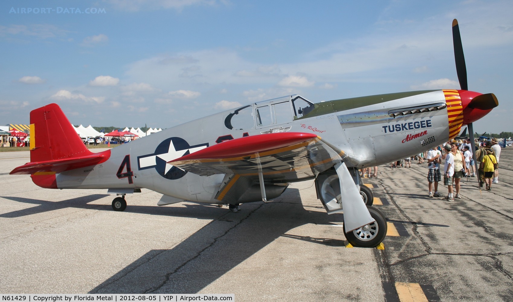 N61429, 1942 North American P-51C Mustang C/N 103-26199, Red tail