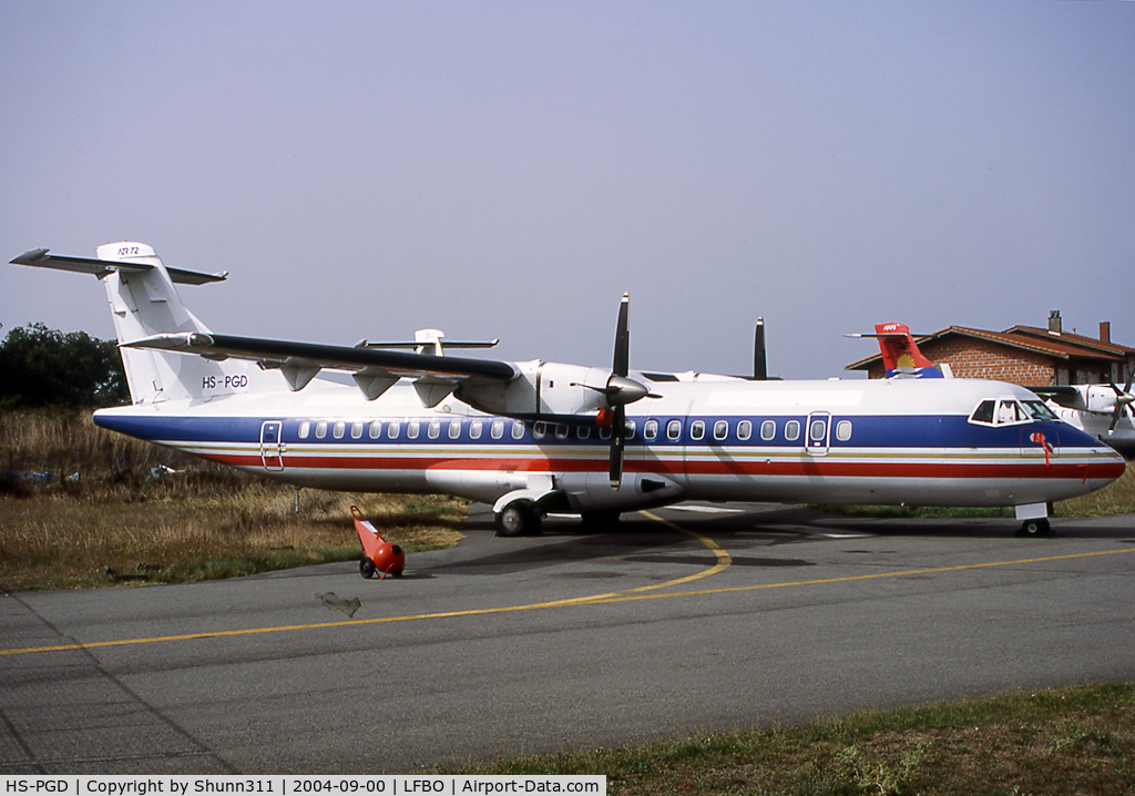 HS-PGD, 1995 ATR 72-202 C/N 455, Stored at returning to lessor and replaced by new machines... Old c/s without titles.