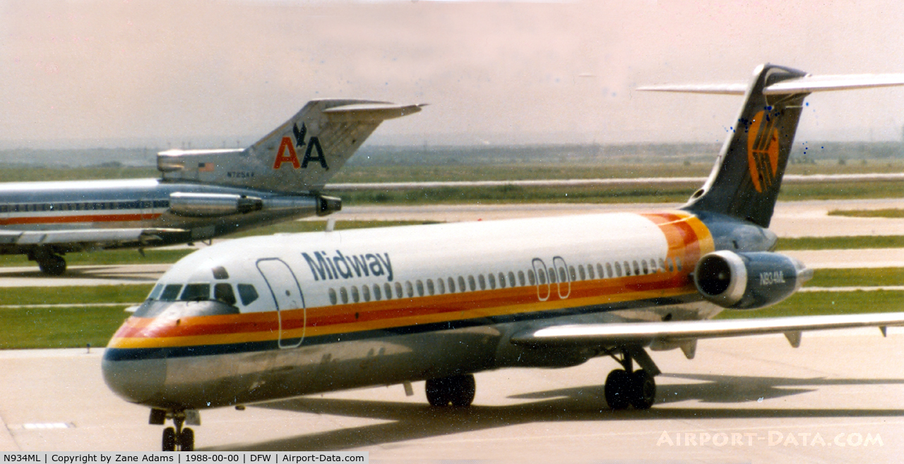N934ML, 1970 Douglas DC-9-31 C/N 47526, Midway Airlines at DFW airport
