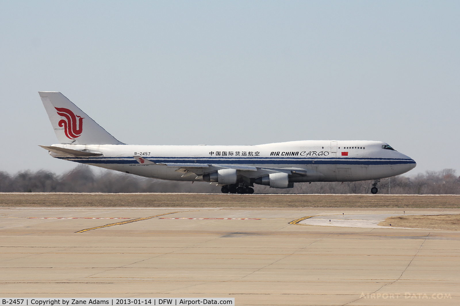 B-2457, 2002 Boeing 747-412/BCF C/N 27067, Departing DFW Airport