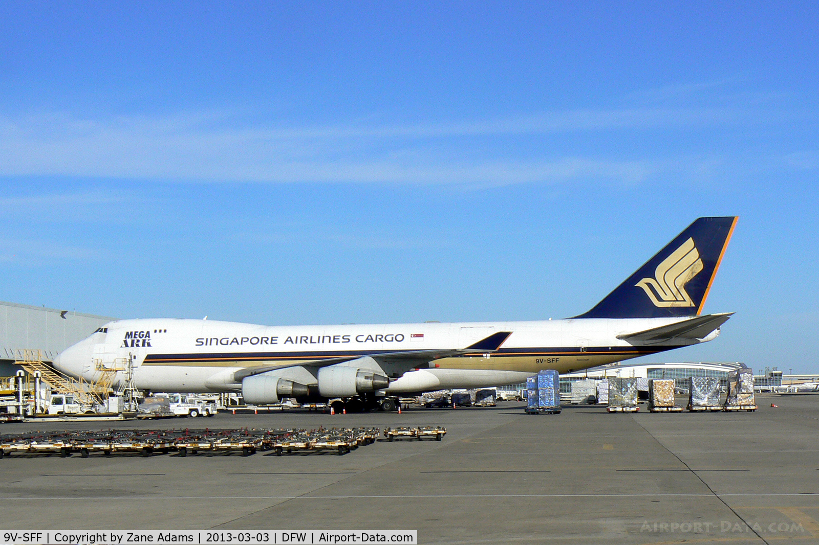 9V-SFF, 1997 Boeing 747-412F/SCD C/N 28026, Singapore Air Cargo at DFW Airport