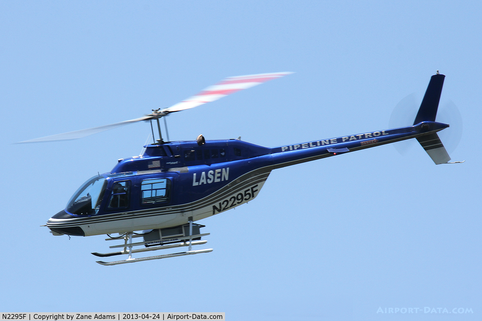 N2295F, 1982 Bell 206B JetRanger III C/N 3579, Spotted doing air quality checks over natural gas wells in south Fort Worth