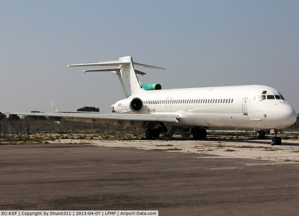 EC-KSF, 1991 McDonnell Douglas MD-87 (DC-9-87) C/N 53207, Parked at the storage area...