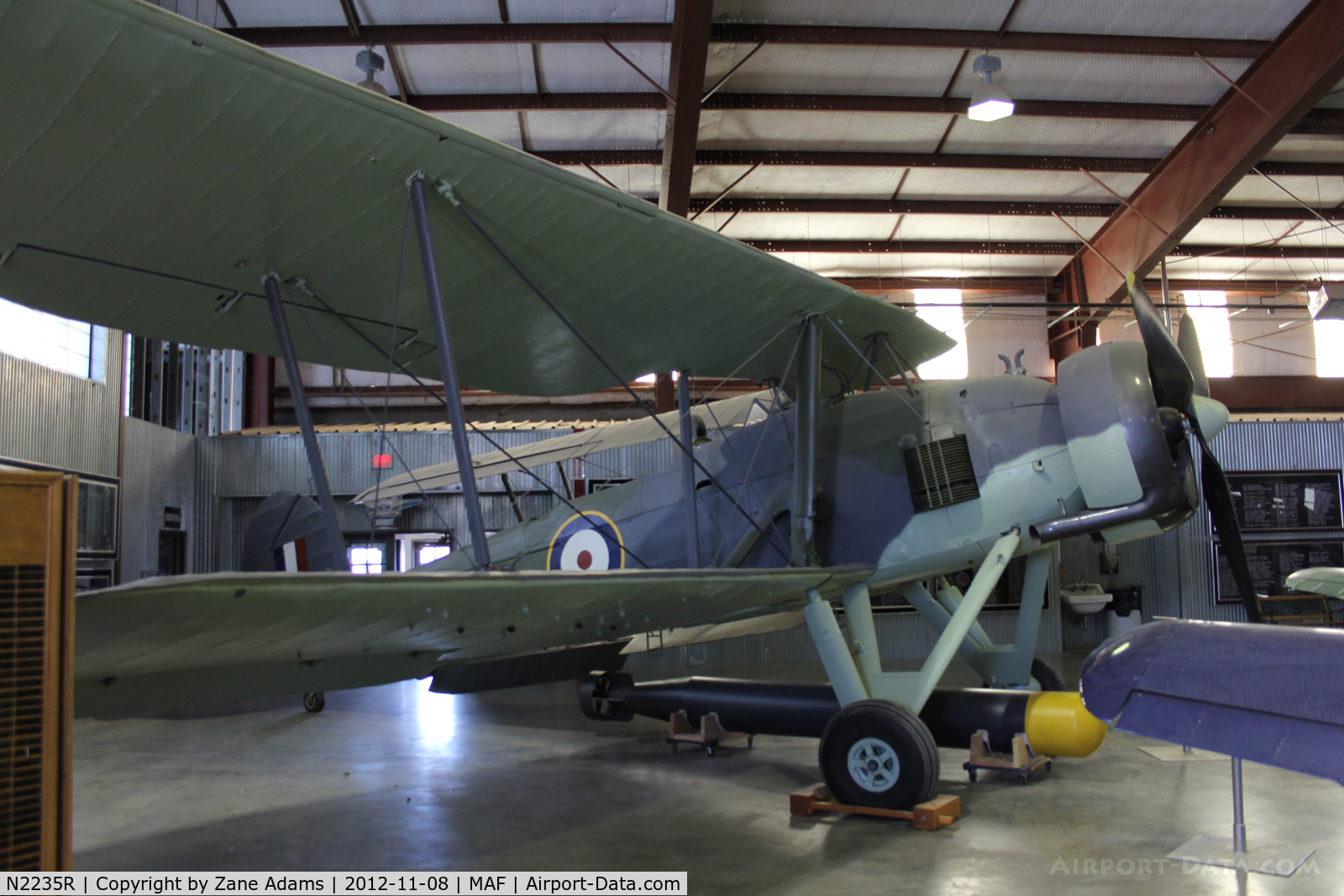 N2235R, Fairey Swordfish A/NA4 C/N A14250B15564, In the CAF hangar at Midland International