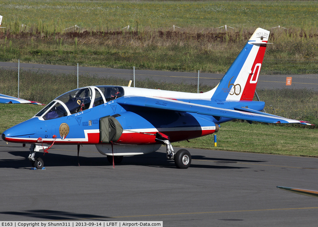 E163, Dassault-Dornier Alpha Jet E C/N E163, Parked at the General Aviation area with additional '60th anniversary' patch...