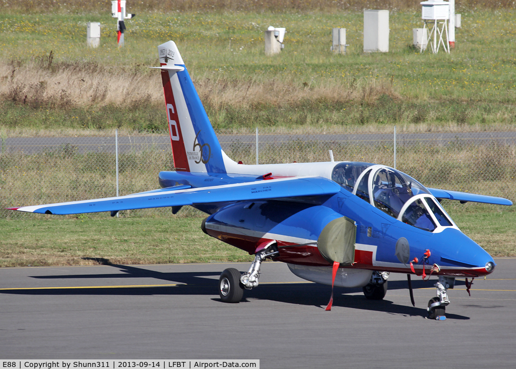 E88, Dassault-Dornier Alpha Jet E C/N E88, Parked at the General Aviation with additional 60th anniversary patch...
