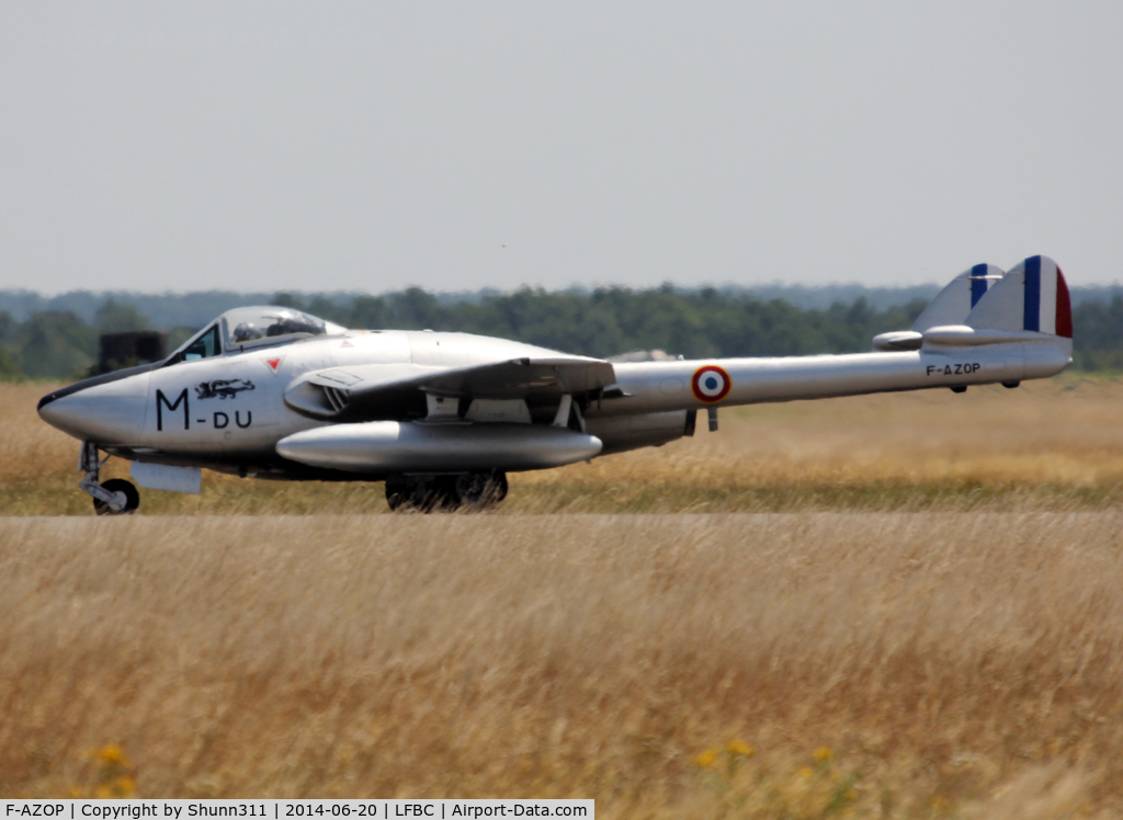 F-AZOP, De Havilland (FFA) Vampire FB.6 (DH-100) C/N 701, Participant of the Cazaux AFB Spotterday 2014
