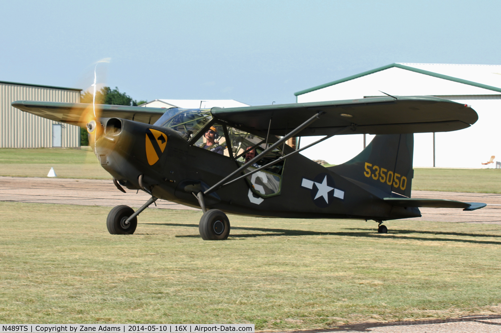 N489TS, 1946 Stinson L-5G Sentinel C/N 76-4629, At the Propwash Party fly-in 2014