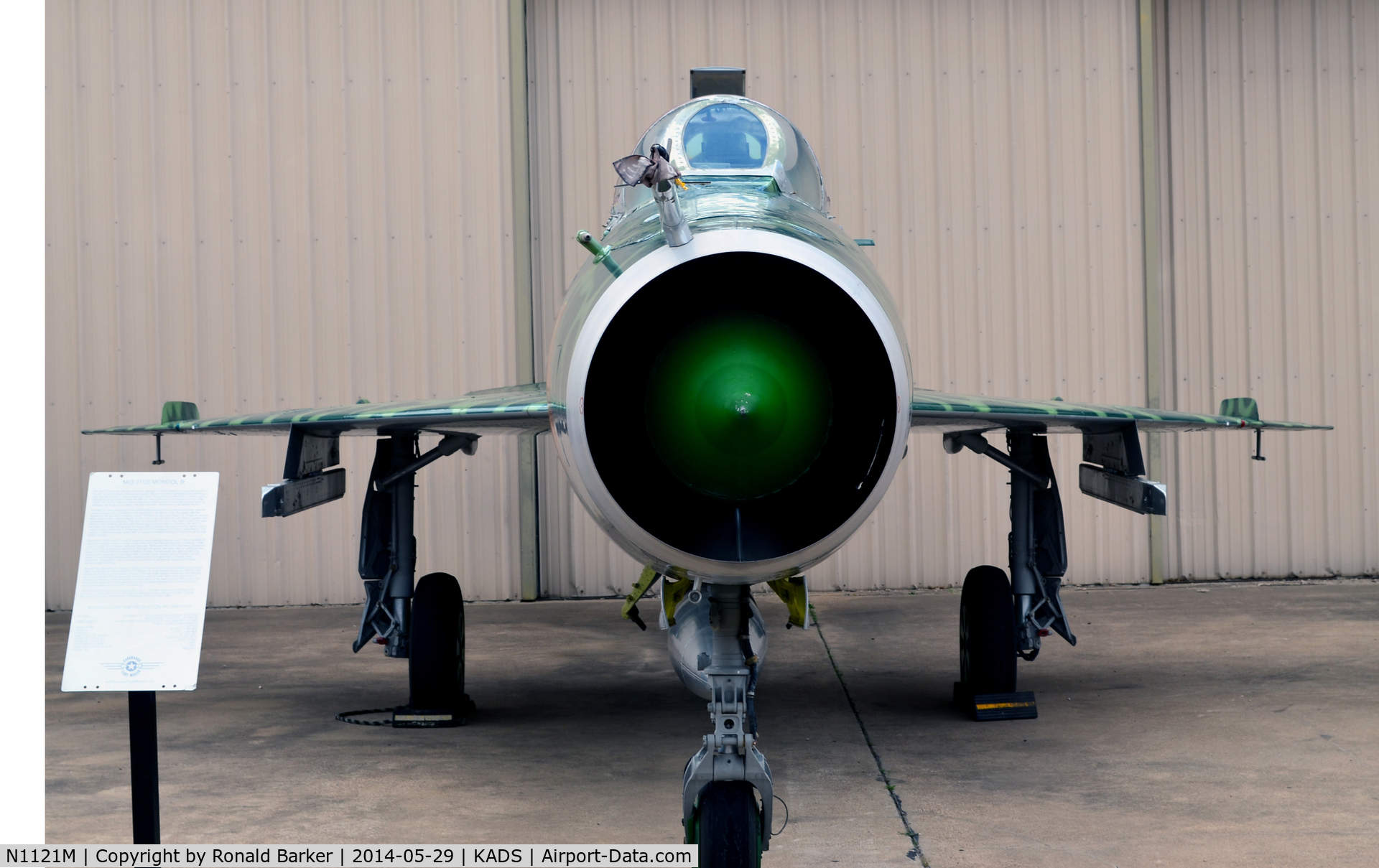 N1121M, Mikoyan-Gurevich MiG-21US C/N 4685145, Head on, nice profile Cavanaugh Flight Museum, Addison, TX