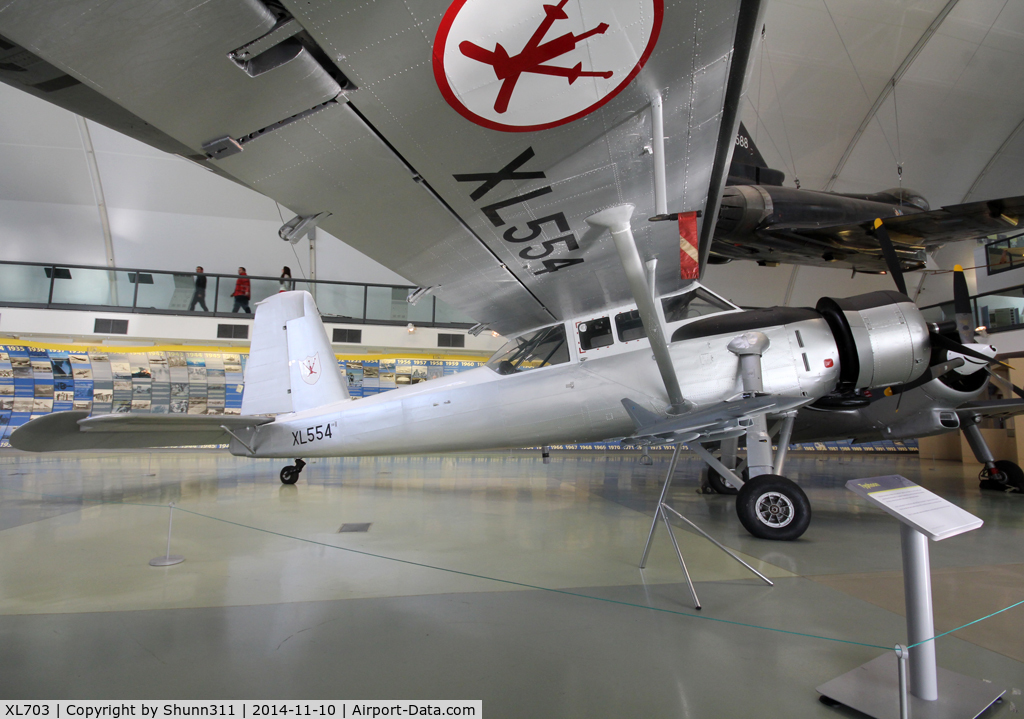 XL703, Scottish Aviation Pioneer CC.1 C/N 143, Preserved inside London - RAF Hendon Museum