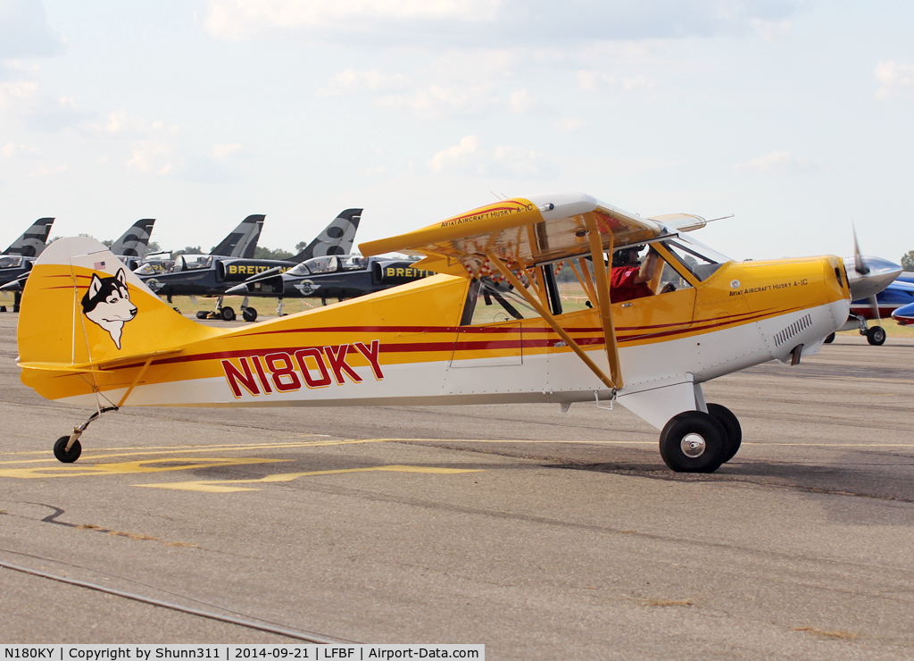 N180KY, 2014 Aviat A-1C-180 Husky C/N 3207, Participant of the LFBF Airshow 2014 - static airframe