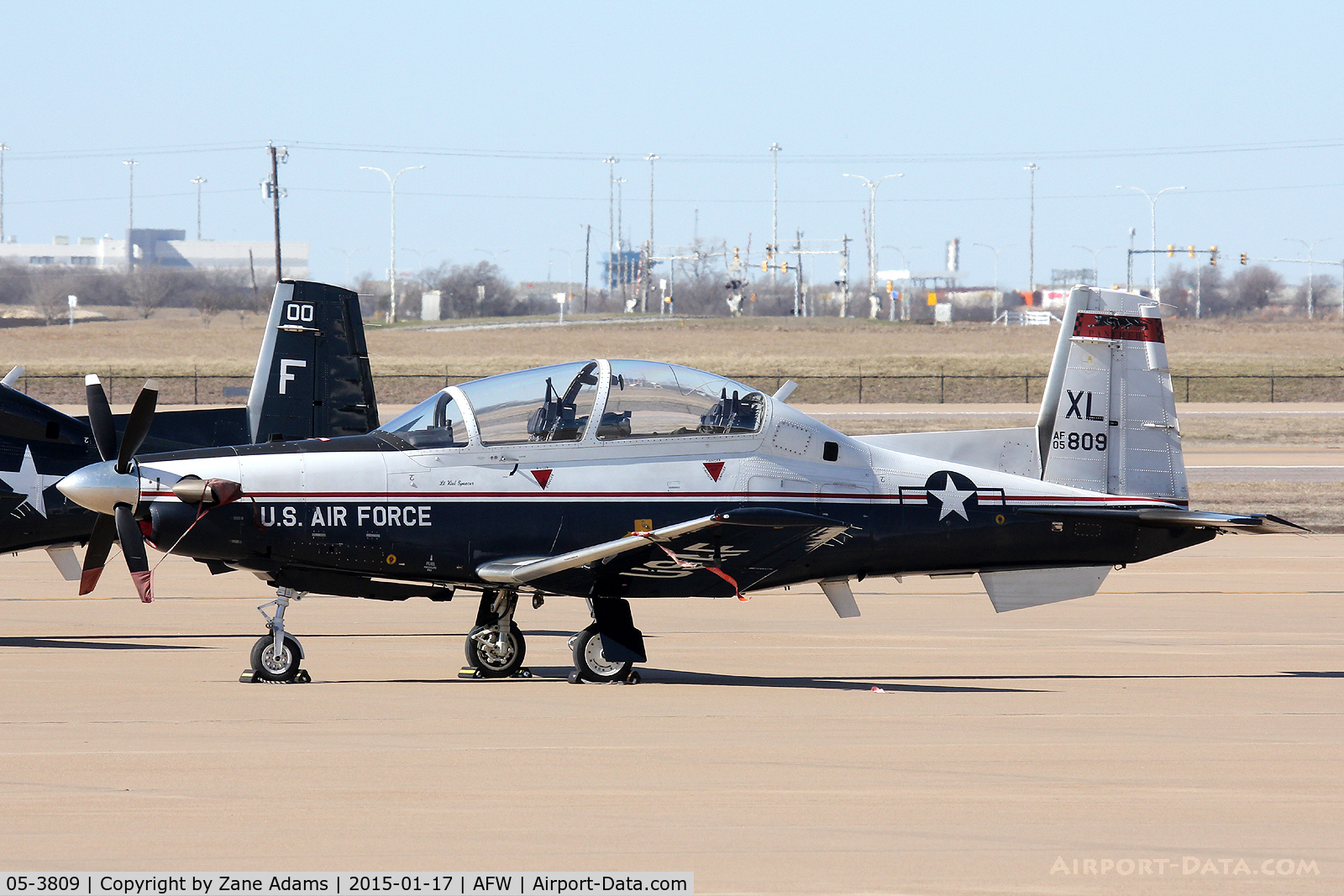 05-3809, 2005 Raytheon T-6A Texan II C/N PT-363, USAF T-6A on the ramp at Alliance Airport - Ft. Worth, TX