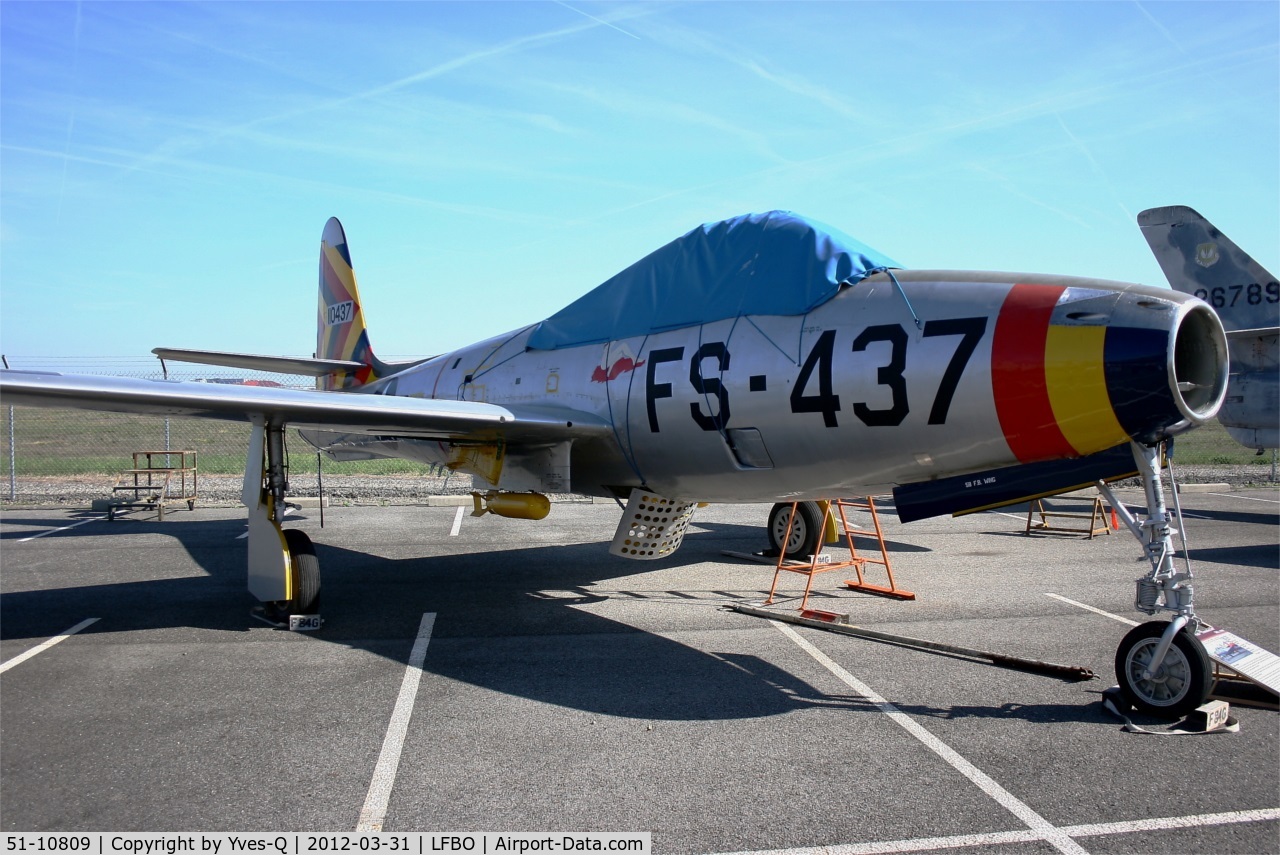51-10809, 1951 Republic F-84G Thunderstreak C/N 2542-1262B, Republic F-84G Thunderstreak, Preserved at Les Ailes Anciennes Museum, Toulouse-Blagnac
