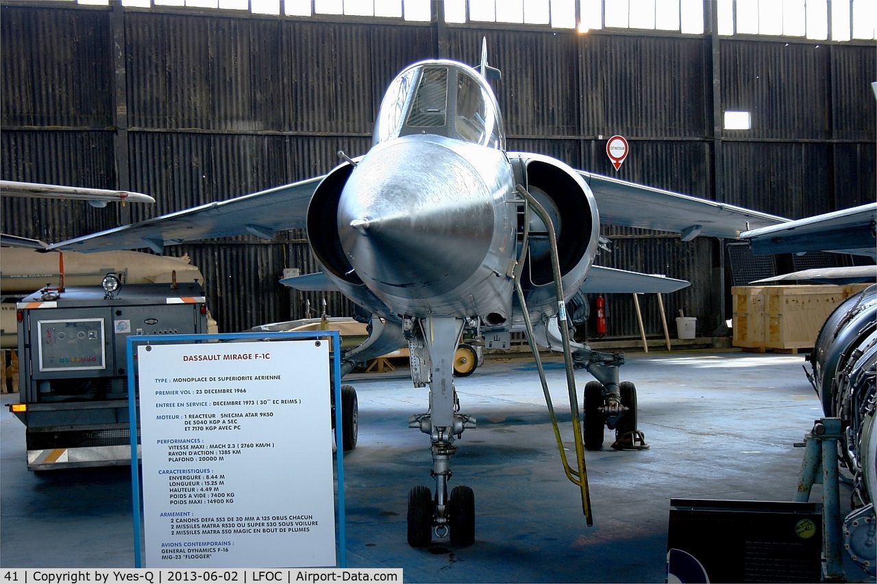 41, Dassault Mirage F.1C C/N 41, Dassault Mirage F1C, preserved at Canopée Museum, Châteaudun Air Base (LFOC)