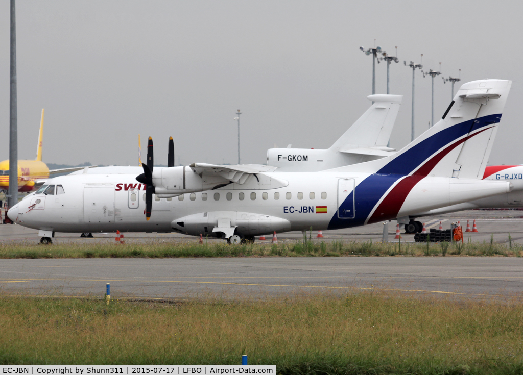 EC-JBN, 1990 ATR 42-300 C/N 218, Parked at the General Aviation area...