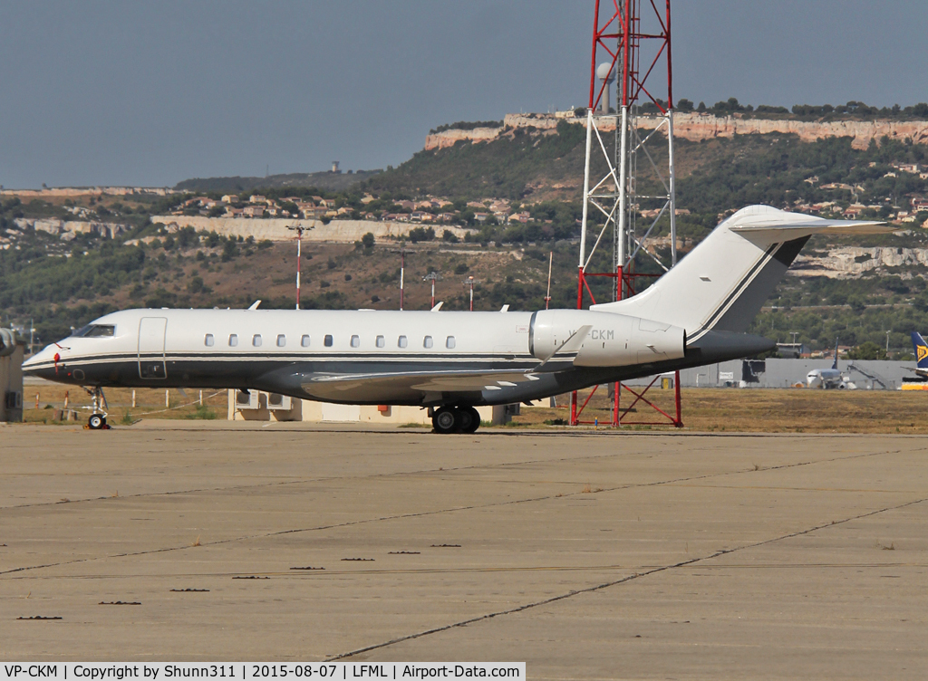 VP-CKM, 2013 Bombardier BD-700-1A11 Global 5000 C/N 9445, Parked at the General Aviation area...