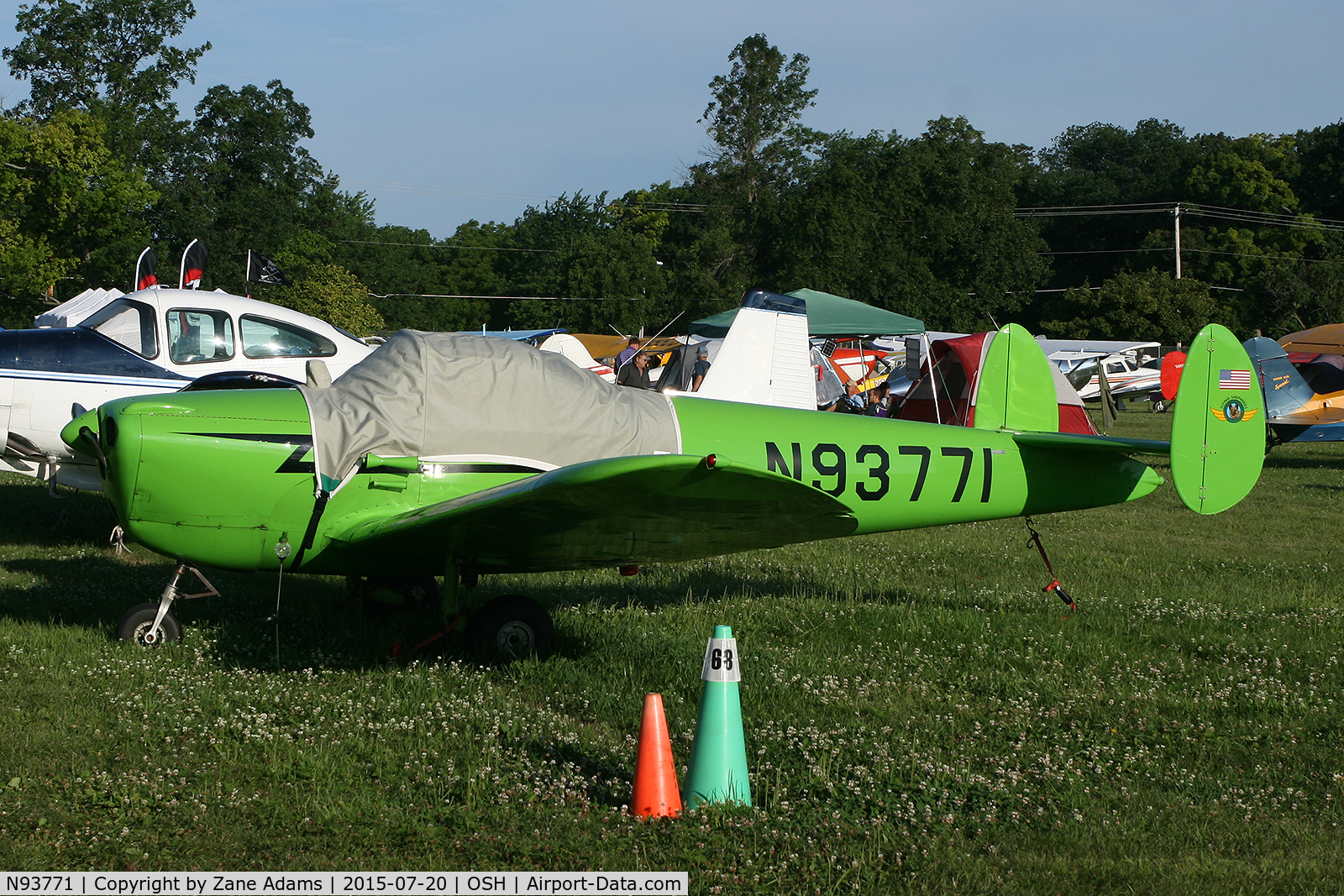 N93771, 1946 Erco 415C Ercoupe C/N 1094, EAA AirVenture 2015 - Oshkosh Wisconsin.