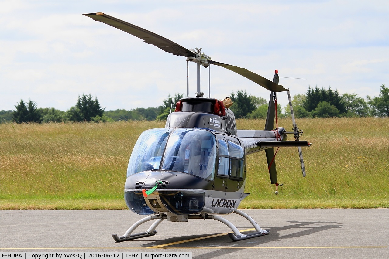 F-HUBA, 1988 Bell 206B JetRanger III C/N 3881, Bell 206B JetRanger III, Parking area, Moulins - Montbeugny Airport (LFHY-XMU)