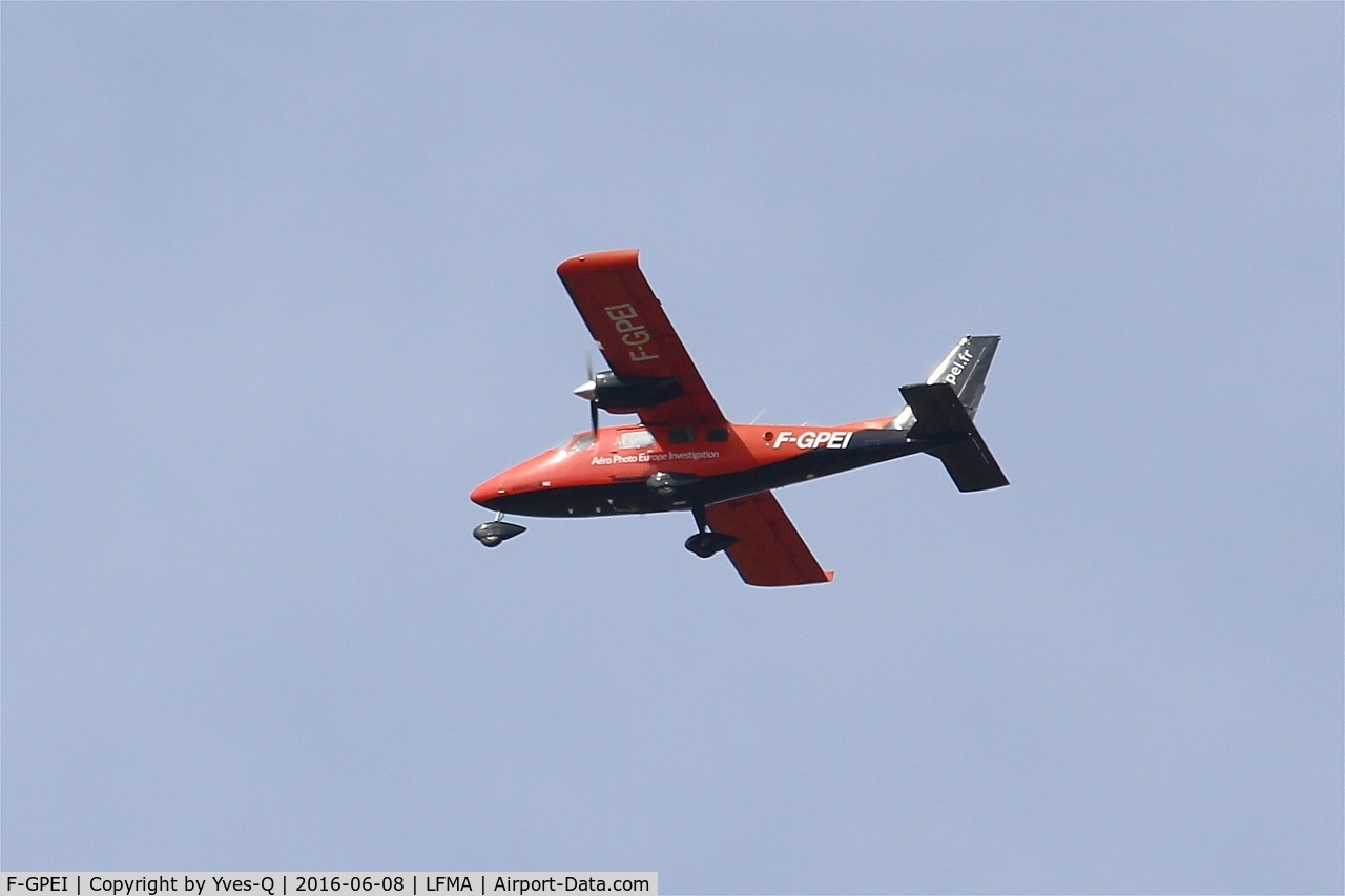 F-GPEI, 2000 Vulcanair P-68C C/N 402, Partenavia P-68C, Long approach rwy 14, Aix-Les Milles Airfield (LFMA-QXB)
