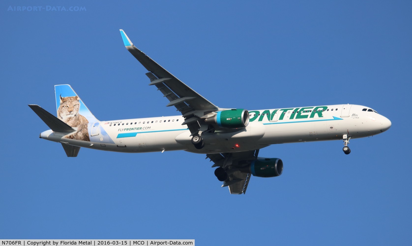 N706FR, 2015 Airbus A321-211 C/N 6926, Frontier Max the Lynx