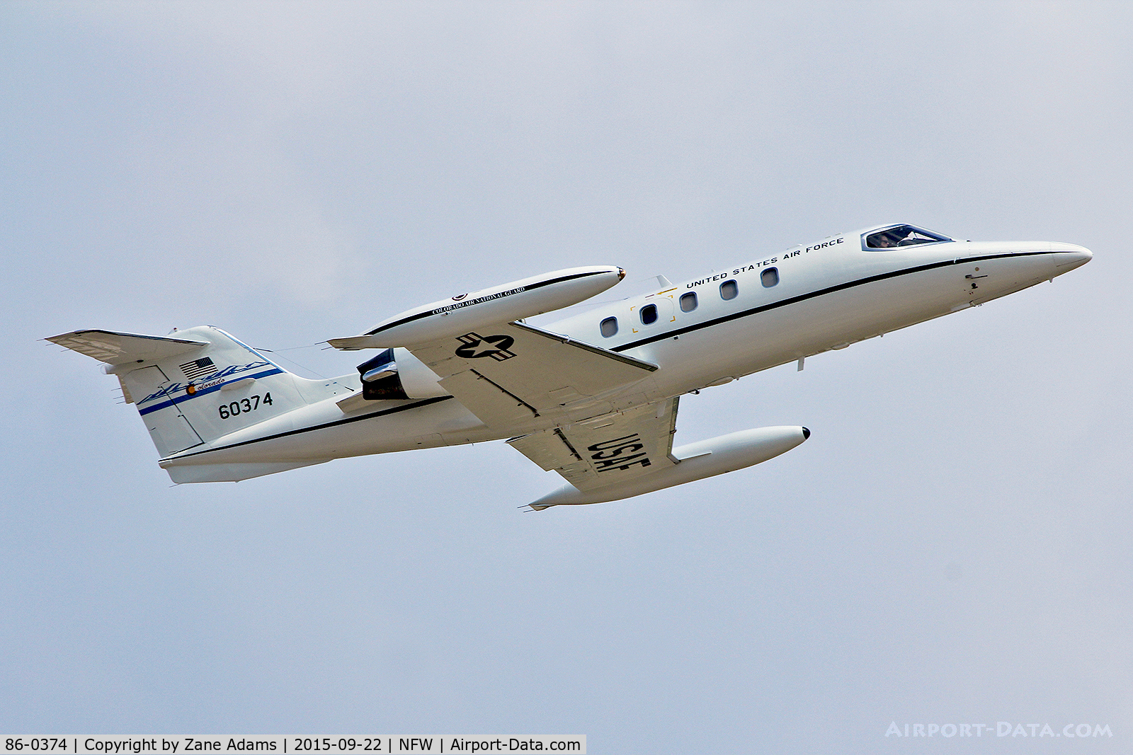 86-0374, 1986 Gates Learjet C-21A C/N 35A-626, Departing NAS Fort Worth