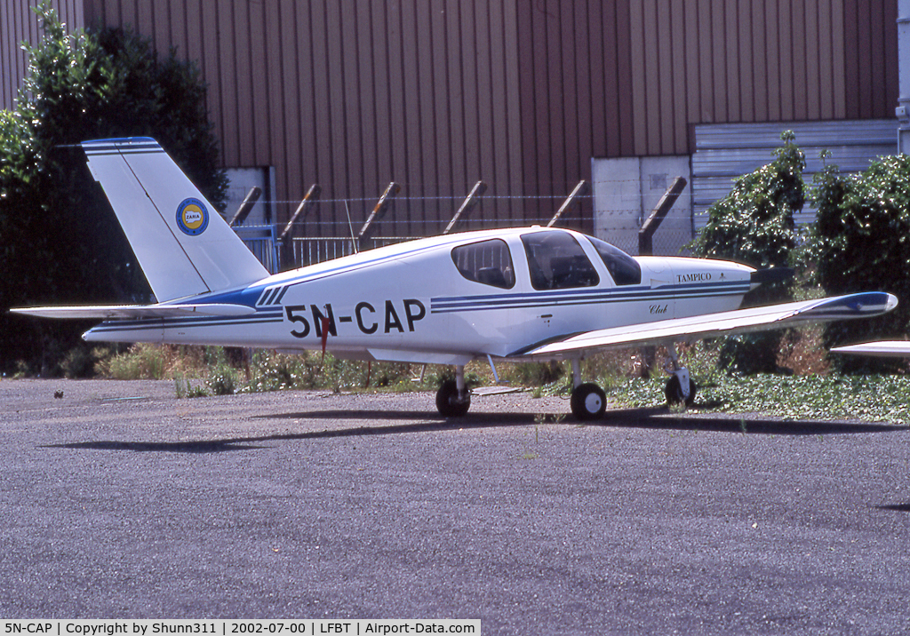 5N-CAP, 1997 Socata TB-9 Tampico C/N 1834, Stored @ LFBT and never entered in service with this registration.