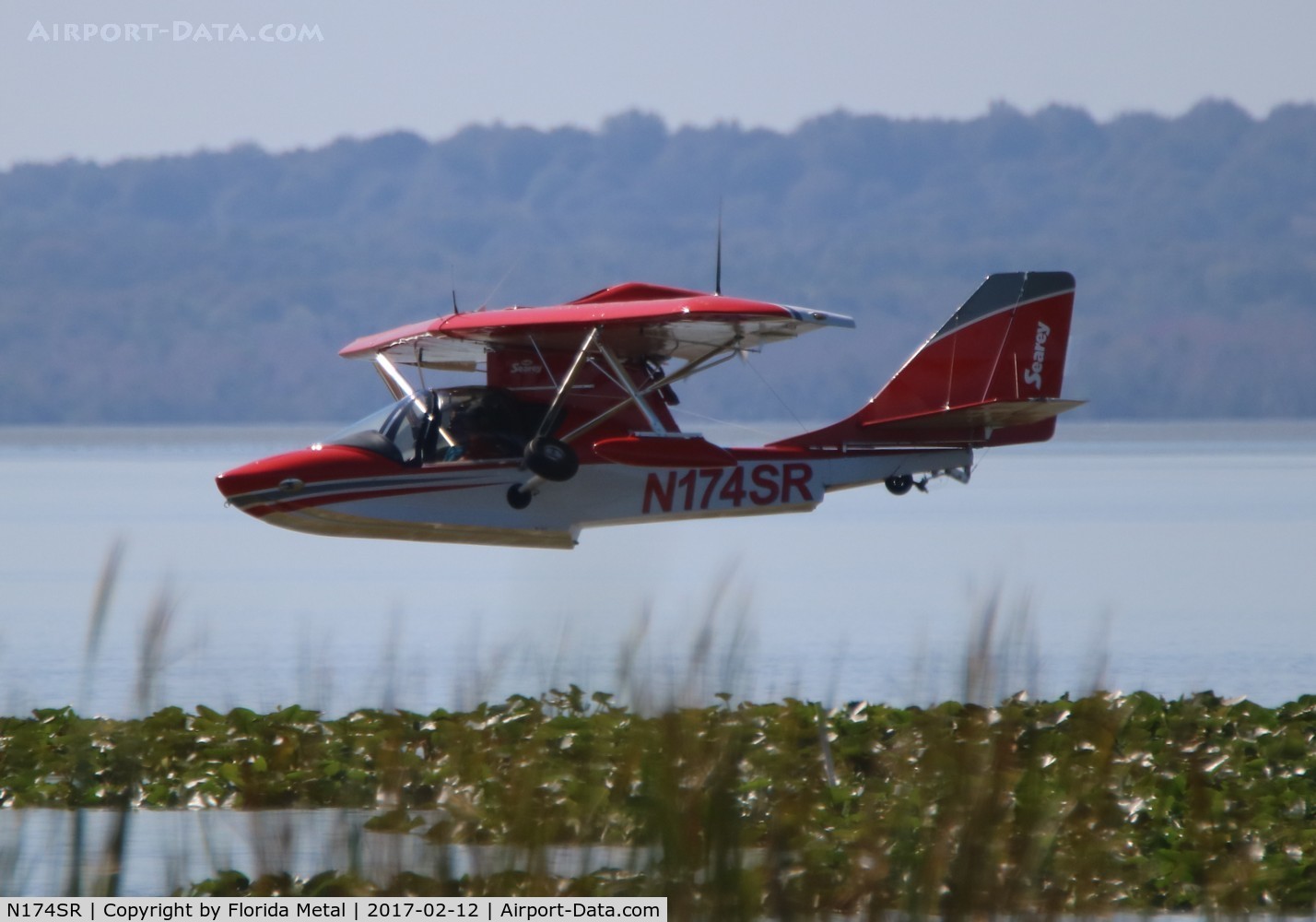N174SR, 2015 Progressive Aerodyne Searey LSA C/N 1034, Searey over Lake Apopka Florida
