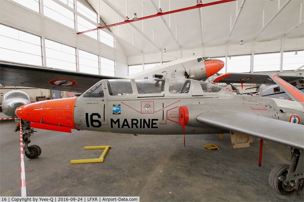 16, Fouga CM-175 Zephyr C/N 16, Fouga CM-175 Zephyr, Preserved at Naval Aviation Museum, Rochefort-Soubise airport (LFXR)