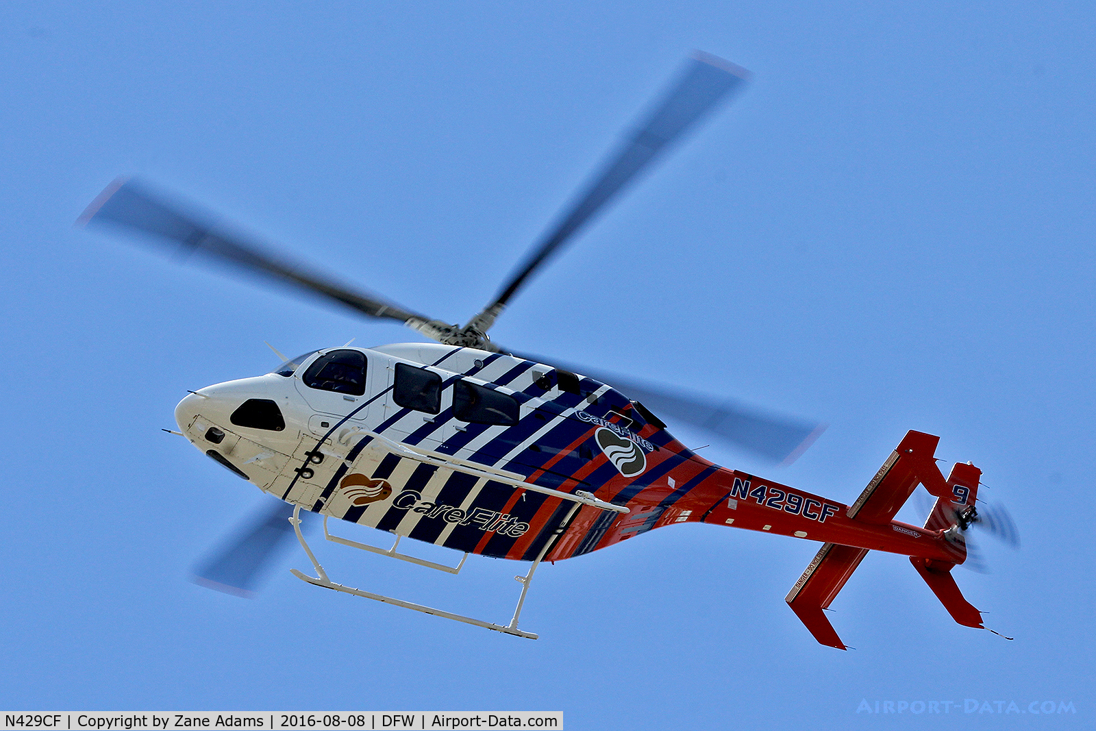 N429CF, Bell 429 GlobalRanger C/N 57128, CareFlite departing DFW Airport