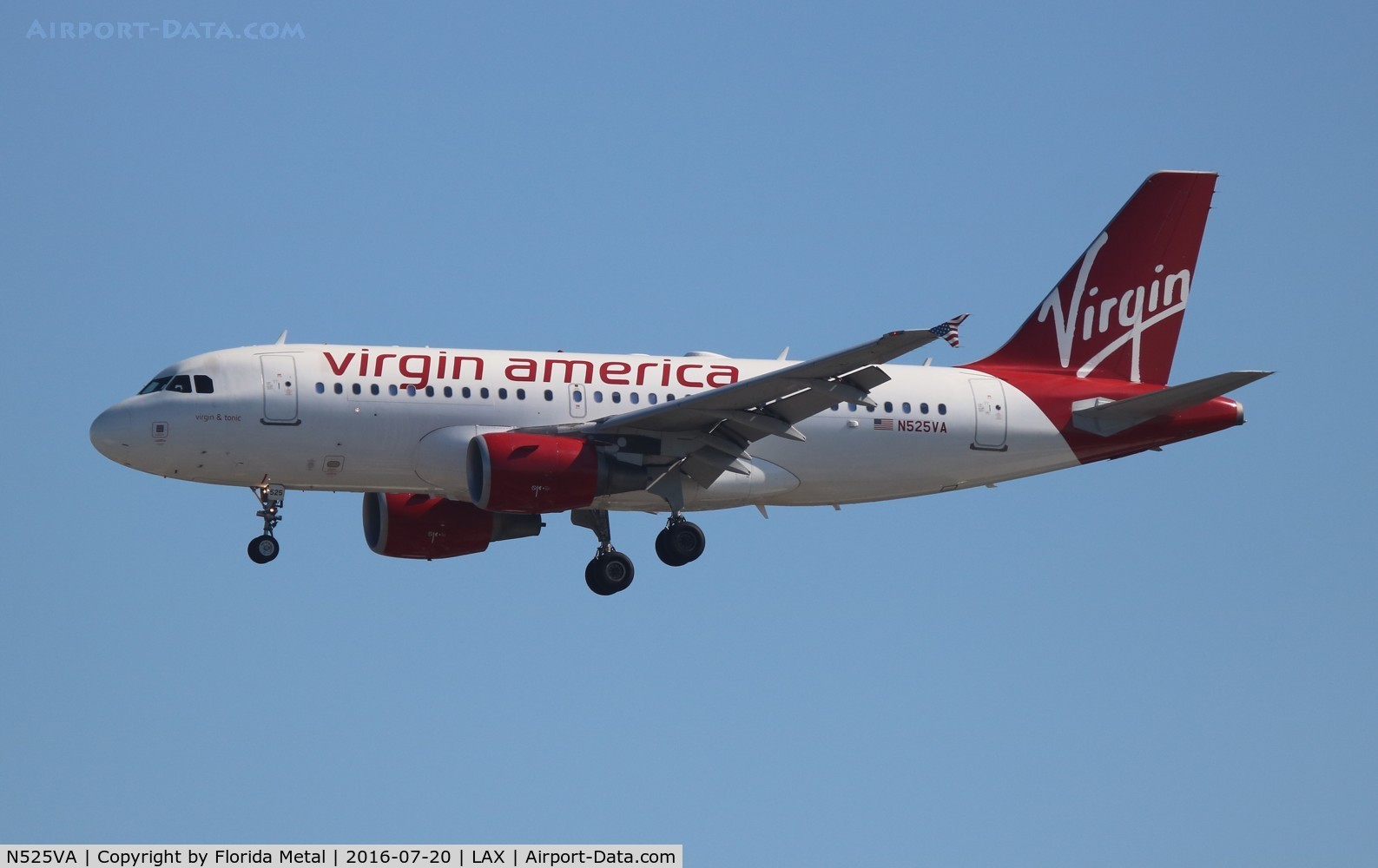 N525VA, 2007 Airbus A319-112 C/N 3324, Virgin America
