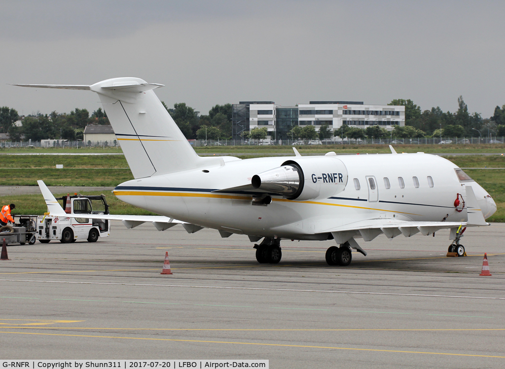 G-RNFR, 2015 Bombardier Challenger 604 (CL-600-2B16) C/N 5983, Parked at the General Aviation area...