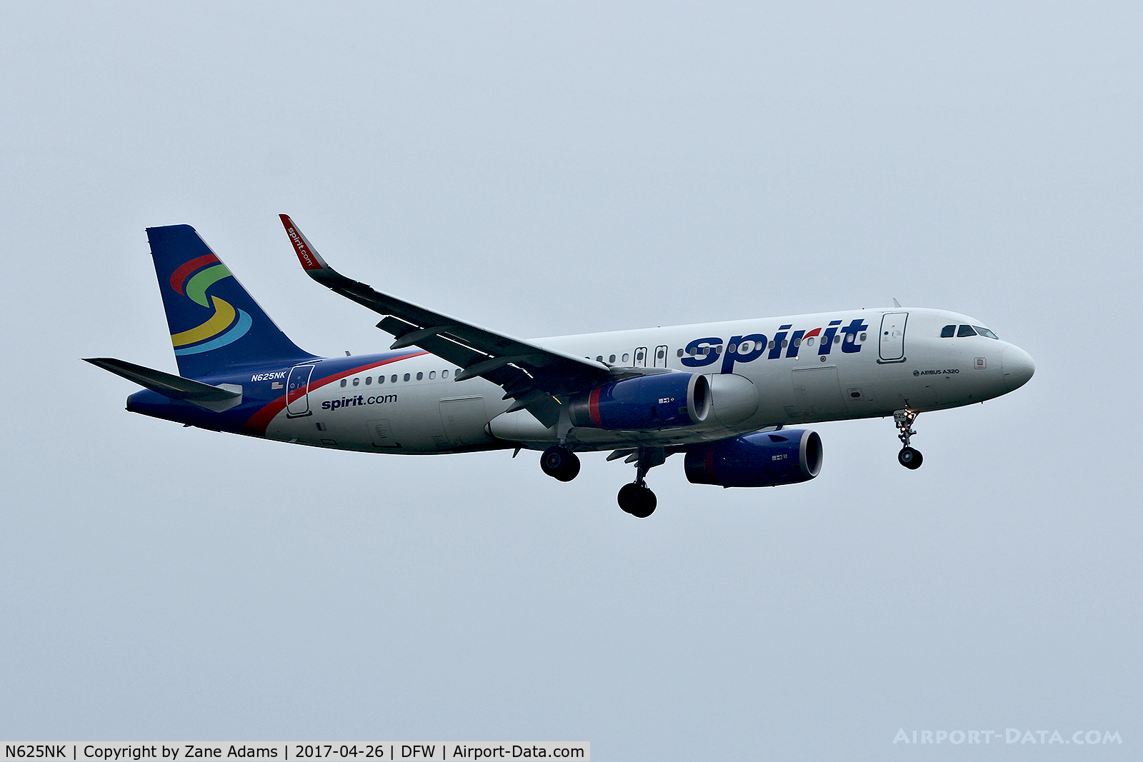 N625NK, 2014 Airbus A320-232 C/N 5954, Arriving at DFW Airport