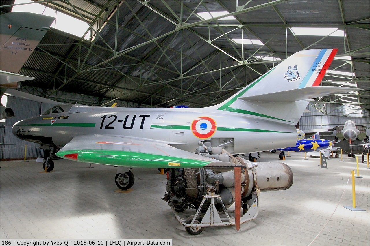 186, Dassault Mystere IVA C/N 186, Dassault Mystere IVA, Musée Européen de l'Aviation de Chasse at Montélimar-Ancône airfield (LFLQ)