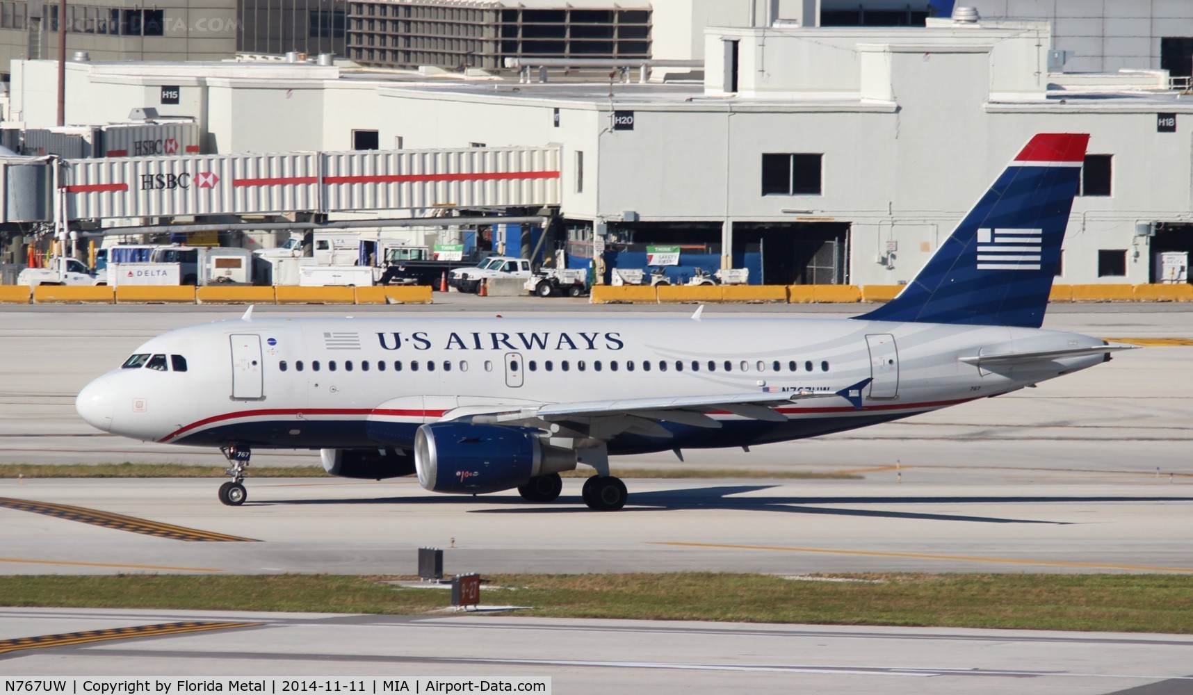N767UW, 2000 Airbus A319-112 C/N 1382, US Airways
