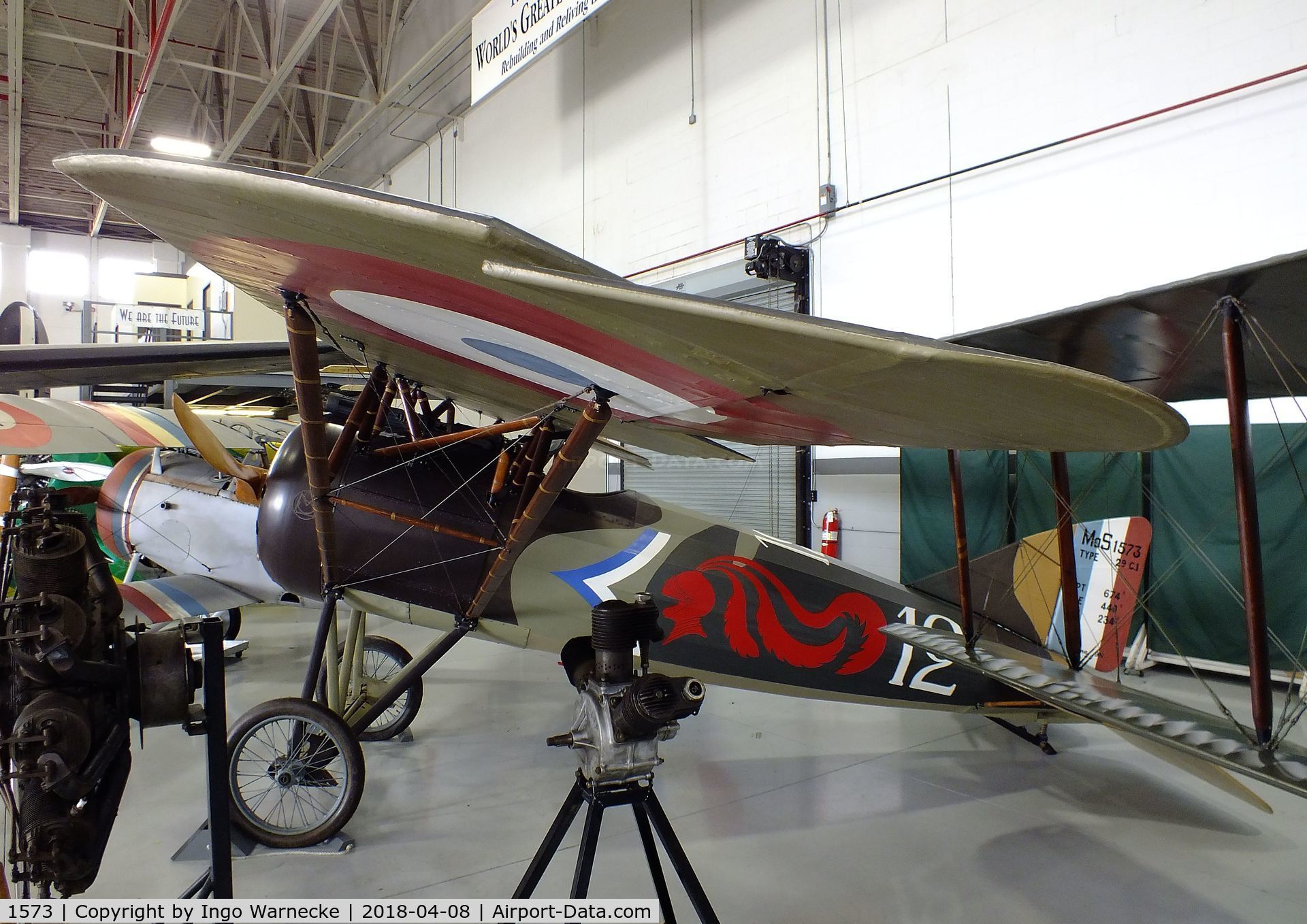 1573, 1918 Morane A-1 C/N Unknown, Morane-Saulnier A1 at the Fantasy of Flight Museum, Polk City FL